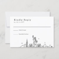 New York Wedding | Stylised Skyline RSVP