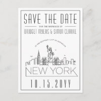 New York Wedding | Stylised Skyline Save the Date
