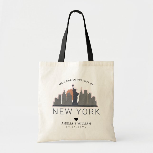 New York Wedding | Stylised Skyline Tote Bag (Front)