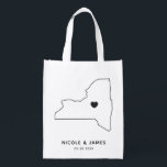 New York Wedding Welcome Bag Map Tote with Heart<br><div class="desc">Wedding welcome gift bag featuring map graphic. Your guests will love checking into their hotel and finding this tote filled with treats awaiting them. You may position the heart to the location of your big day using the "customise further" feature.</div>