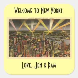 New York welcome bag sticker