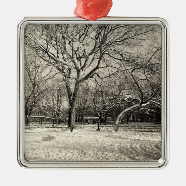 New York Winter - East Village Snow Metal Ornament (Front)