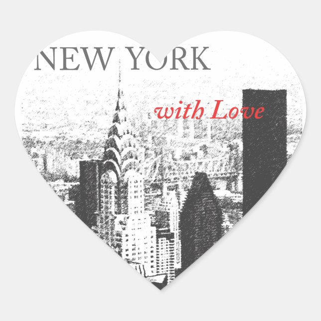 New York with Love Heart Sticker (Front)