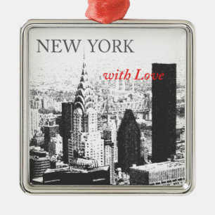 New York with Love Metal Tree Decoration
