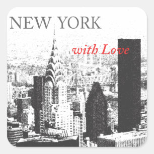 New York with Love Square Sticker