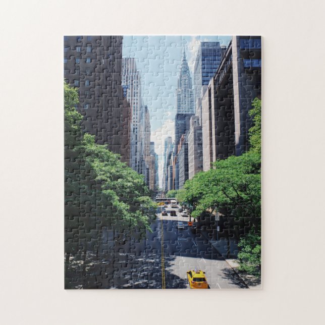 New York With Yellow Cab & Empire State Building Jigsaw Puzzle (Vertical)