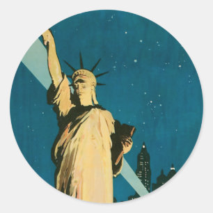 New York Wonder City of the World Classic Round Sticker