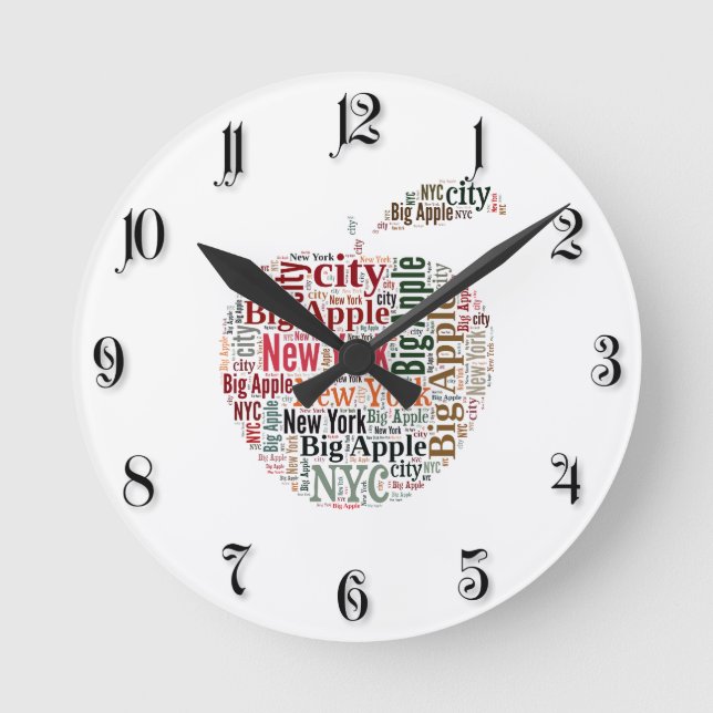New York words cloud Round Clock (Front)