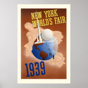 New York World's Fair 1939 Classic NYC Vintage Poster