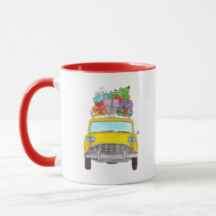New York Yellow Cab Taxi Christmas Gifts Mug