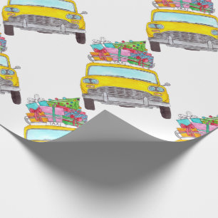 New York Yellow Cab Taxi Christmas Gifts Wrapping Paper