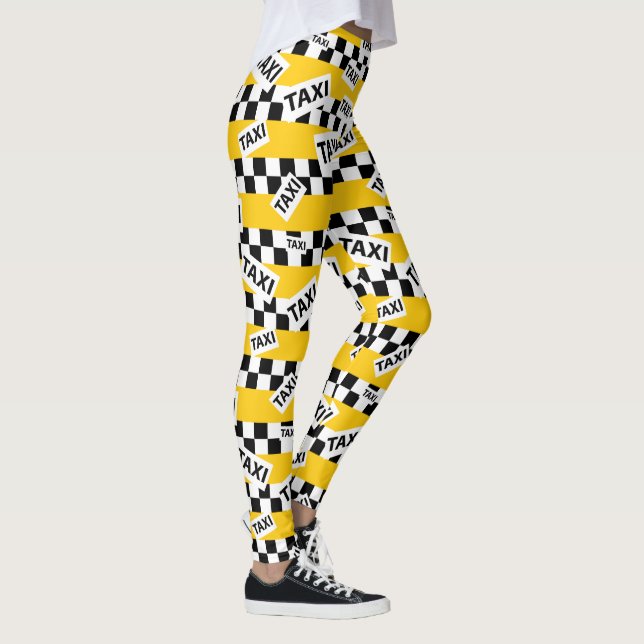New York Yellow Taxi Cab Pattern Leggings (Right)