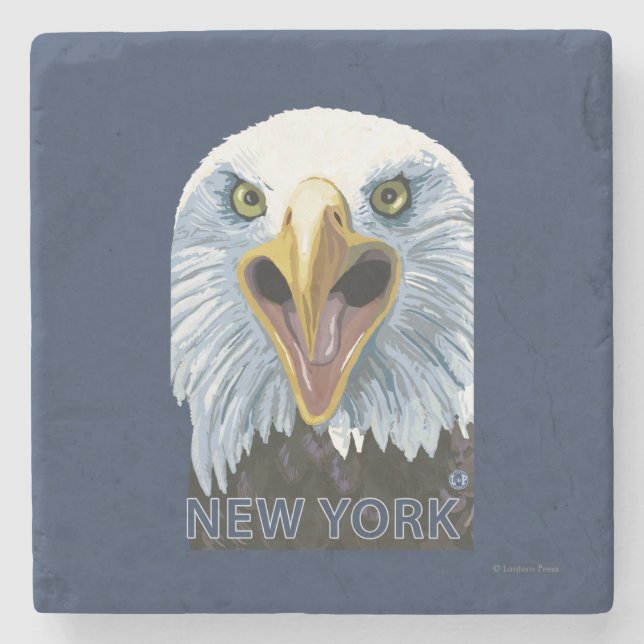 New YorkEagle Up Close Stone Coaster (Front)