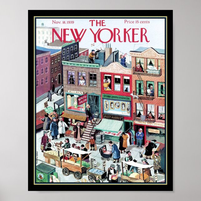 New Yorker Cover of Daily Life in New York Poster (Front)