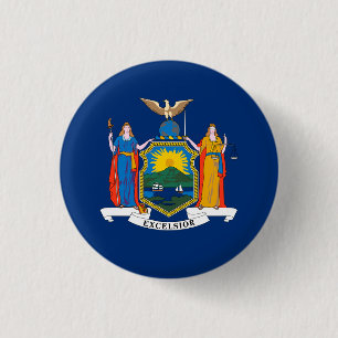 New Yorker Flag, Flag of New York 3 Cm Round Badge