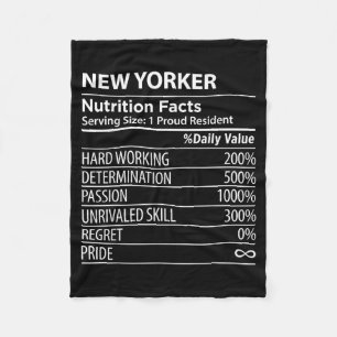 New Yorker Nutrition Facts Funny New York Pride  Fleece Blanket