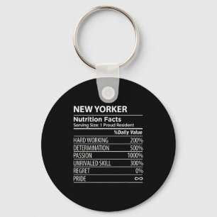 New Yorker Nutrition Facts Funny New York Pride  Key Ring