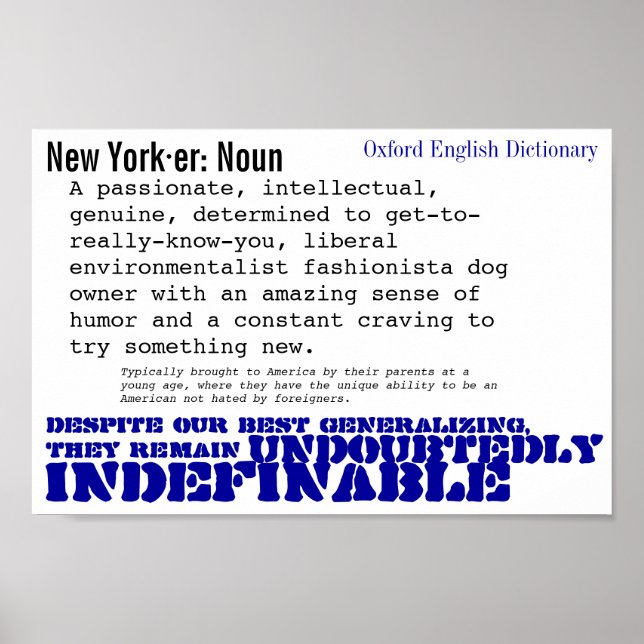 New Yorker Poster (Front)