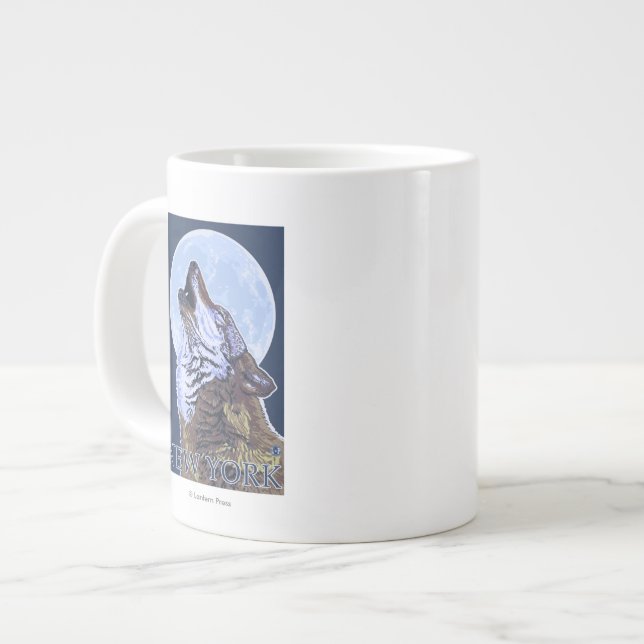 New YorkHowling Wolf Large Coffee Mug (Front Left)
