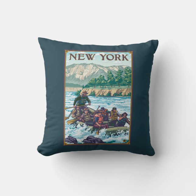 New YorkRiver Rafting Scene Cushion (Front)