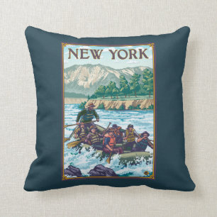 New YorkRiver Rafting Scene Cushion