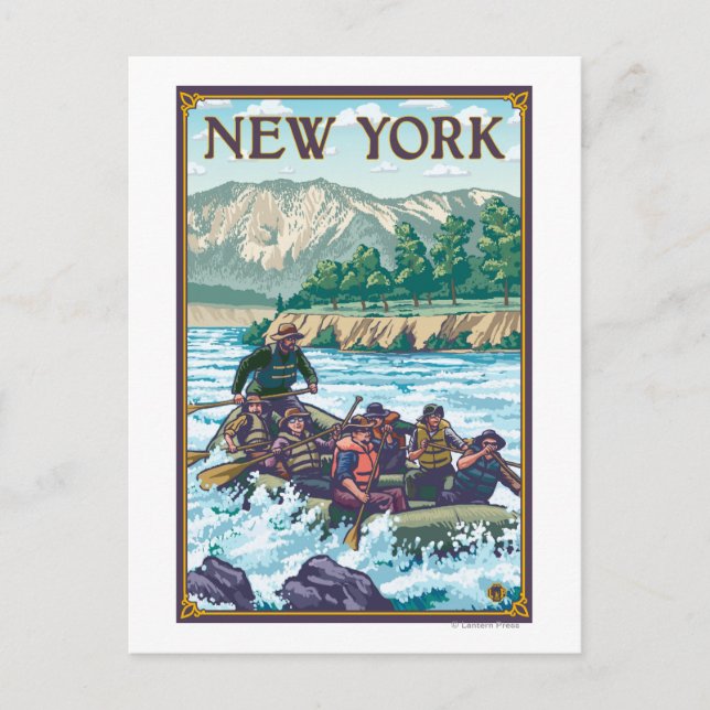 New YorkRiver Rafting Scene Postcard (Front)