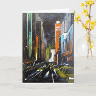 New York's Electric Midnight Painting - Alfred Fox Card