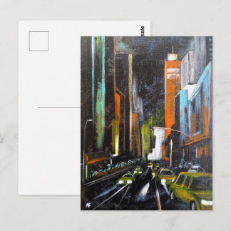 New York's Electric Midnight Painting - Alfred Fox Postcard