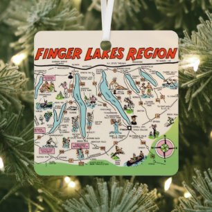 New York's Finger Lakes Metal Tree Decoration