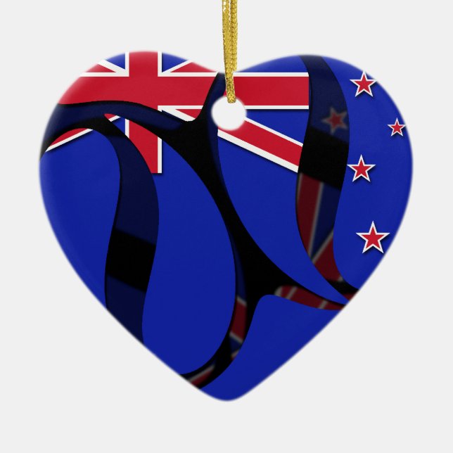 New Zealand #1 Ceramic Tree Decoration (Front)