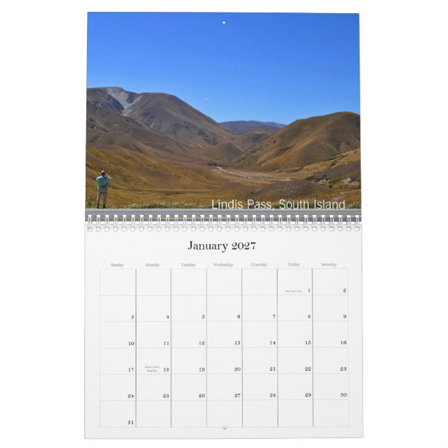 New Zealand 2013 Calendar (Jan 2027)