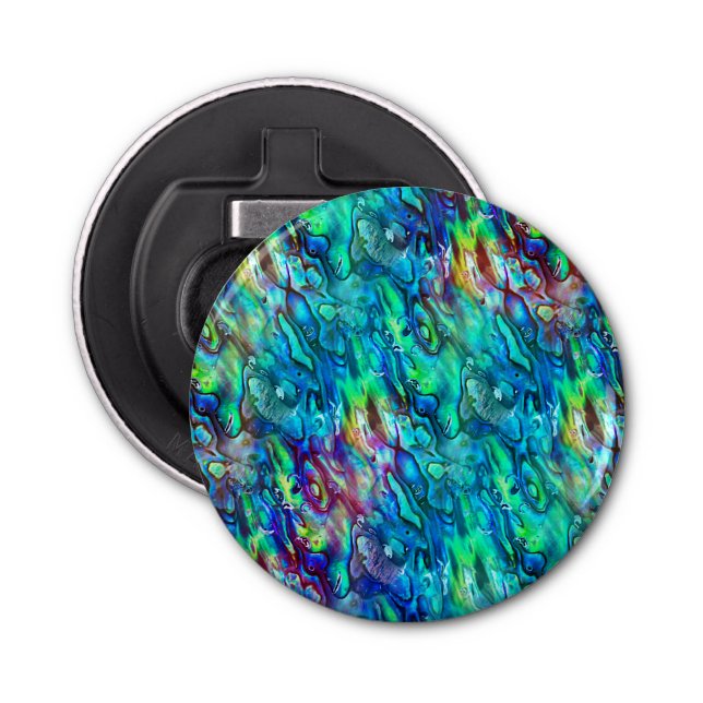 New Zealand Abalone Paua Shell Pattern 1 Bottle Opener (Front)