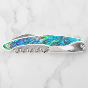 New Zealand Abalone Paua Shell Pattern 1 Corkscrew