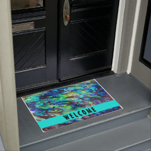 New Zealand Abalone Paua Shell Pattern 1 Doormat