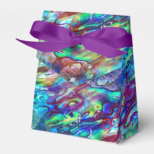 New Zealand Abalone Paua Shell Pattern 1 Favour Box (Front Side)