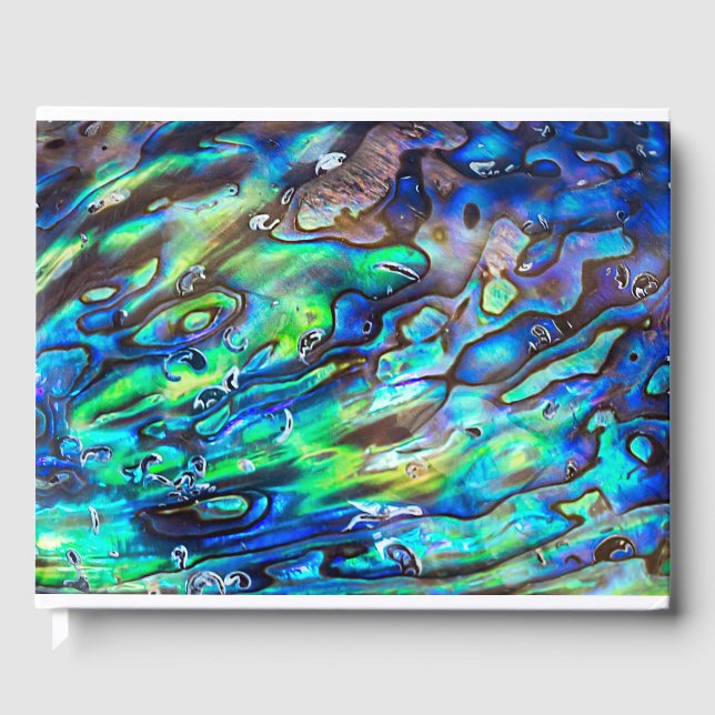 New Zealand Abalone Paua Shell Pattern 1 Guest Book (Front)