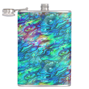 New Zealand Abalone Paua Shell Pattern 1 Hip Flask