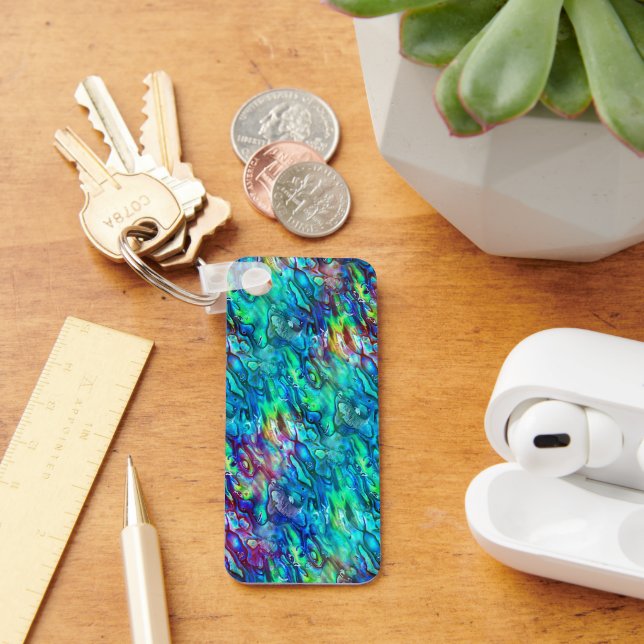 New Zealand Abalone Paua Shell Pattern 1 Key Ring (Desk)