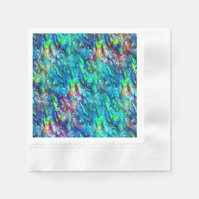 New Zealand Abalone Paua Shell Pattern 1 Napkin (Front)