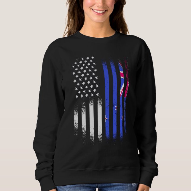 New Zealand American Patriot Grown Country USA Fla Sweatshirt (Front)