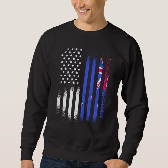 New Zealand American Patriot Grown Country USA Fla Sweatshirt (Front)