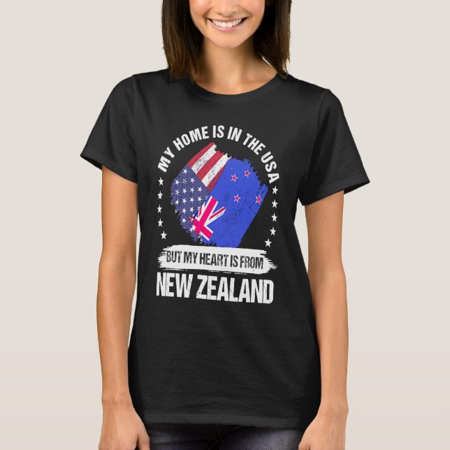 New Zealand American Patriot Grown Proud My Heart  T-Shirt (Front)