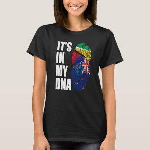 New Zealand And Guyanese Mix DNA Flag Heritage T-Shirt