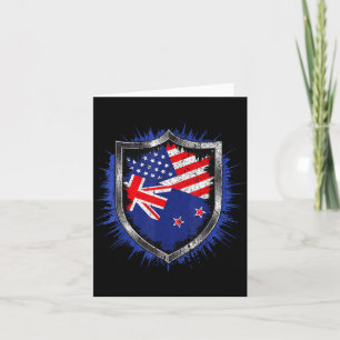 New zealand and us flag usa new zealand flag  card