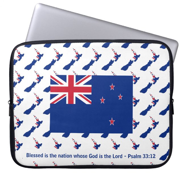 NEW ZEALAND AOTEAROA Blessed Nation Psa 33 Laptop Sleeve (Front)
