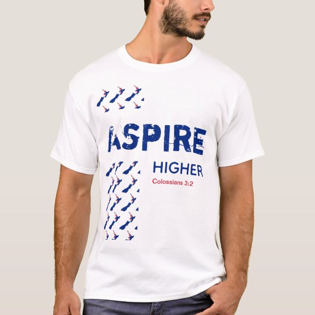 New Zealand ASPIRE HIGHER Christian Scripture T-Shirt (Front)