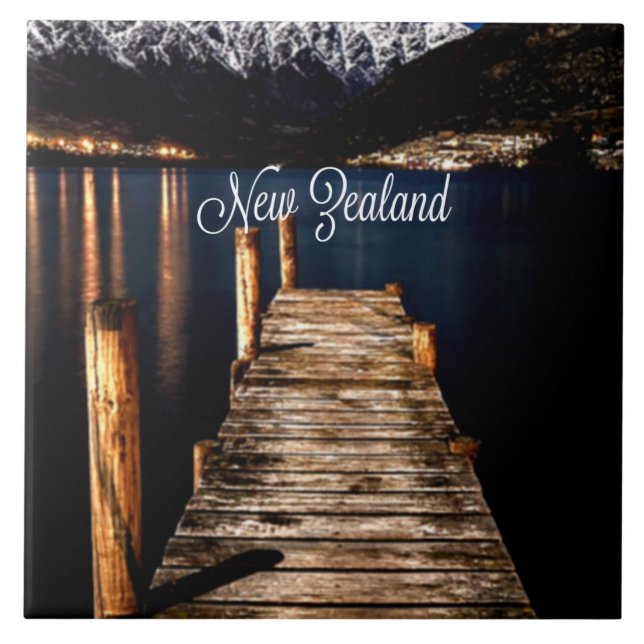 New Zealand at Night Ceramic Tile (Front)