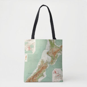 New Zealand Atlas Map Tote Bag