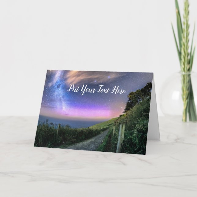 New Zealand Aurora | Dunedin NZ | Southern Lights Thank You Card (Front)