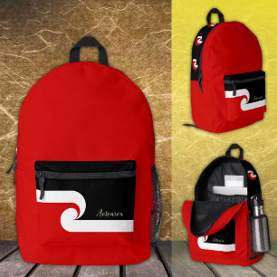 New Zealand, backpack, Maori Flag, Wave / Surf Printed Backpack